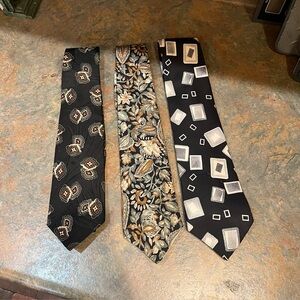 3 neckties. One Italian Serica and two Countess Wara